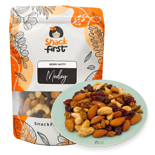 Berry Nutty Medley (Cashews, Almonds, Mulberries, Raisins, Cranberries)