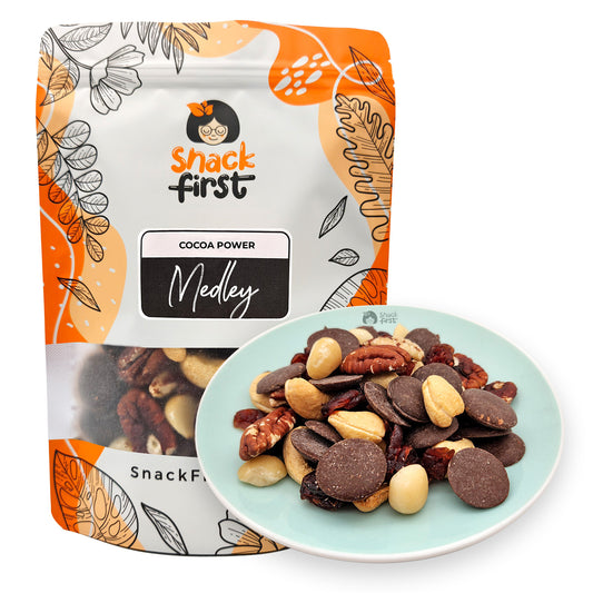 Cocoa Power Medley (Dark Chocolate, Cashews, Cranberries, Pecans, Macadamias)