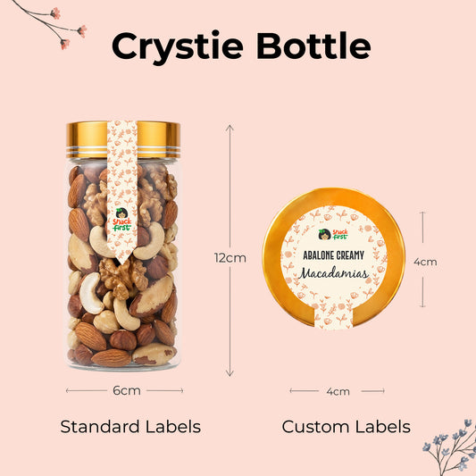 Premium Nuts Crystie Glass Bottles