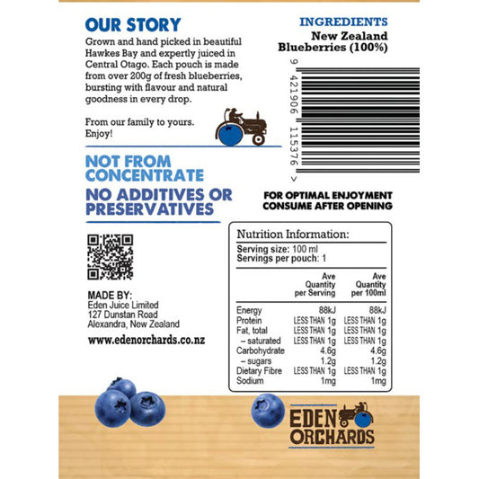 Eden Orchards 100% Blueberry Juice