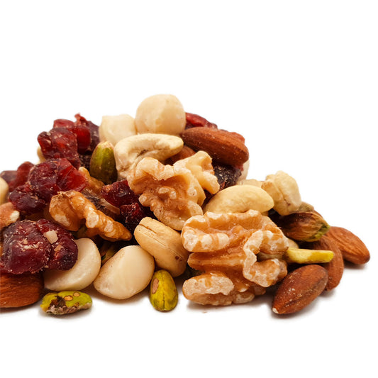 Supreme Hearty Medley (Baked almonds, cashew, walnuts, cranberries, macadamias, pistachio kernels)