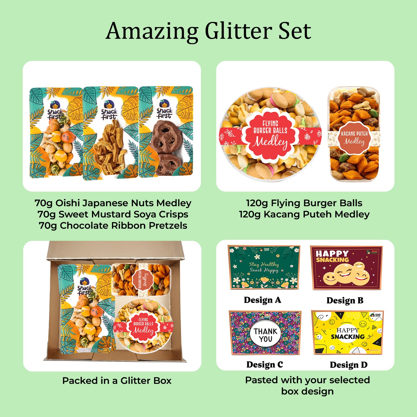 Gourmet Snack Glitter Gift Box