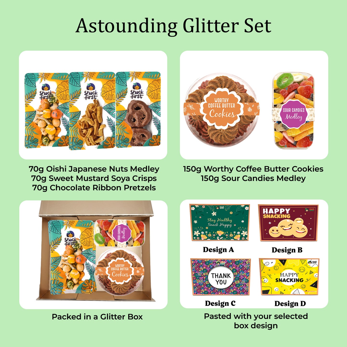 Gourmet Snack Glitter Gift Box