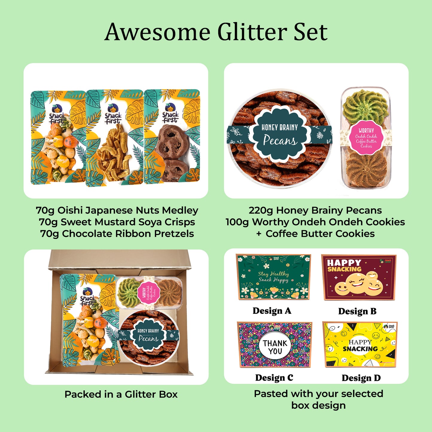 Gourmet Snack Glitter Gift Box