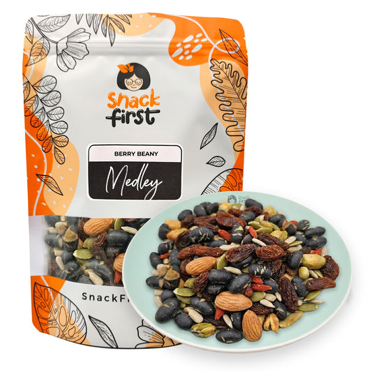 Berry Beany Medley (Black Beans, Black Raisins, Pumpkin & Sunflower Seeds, Goji Berries, Almonds)