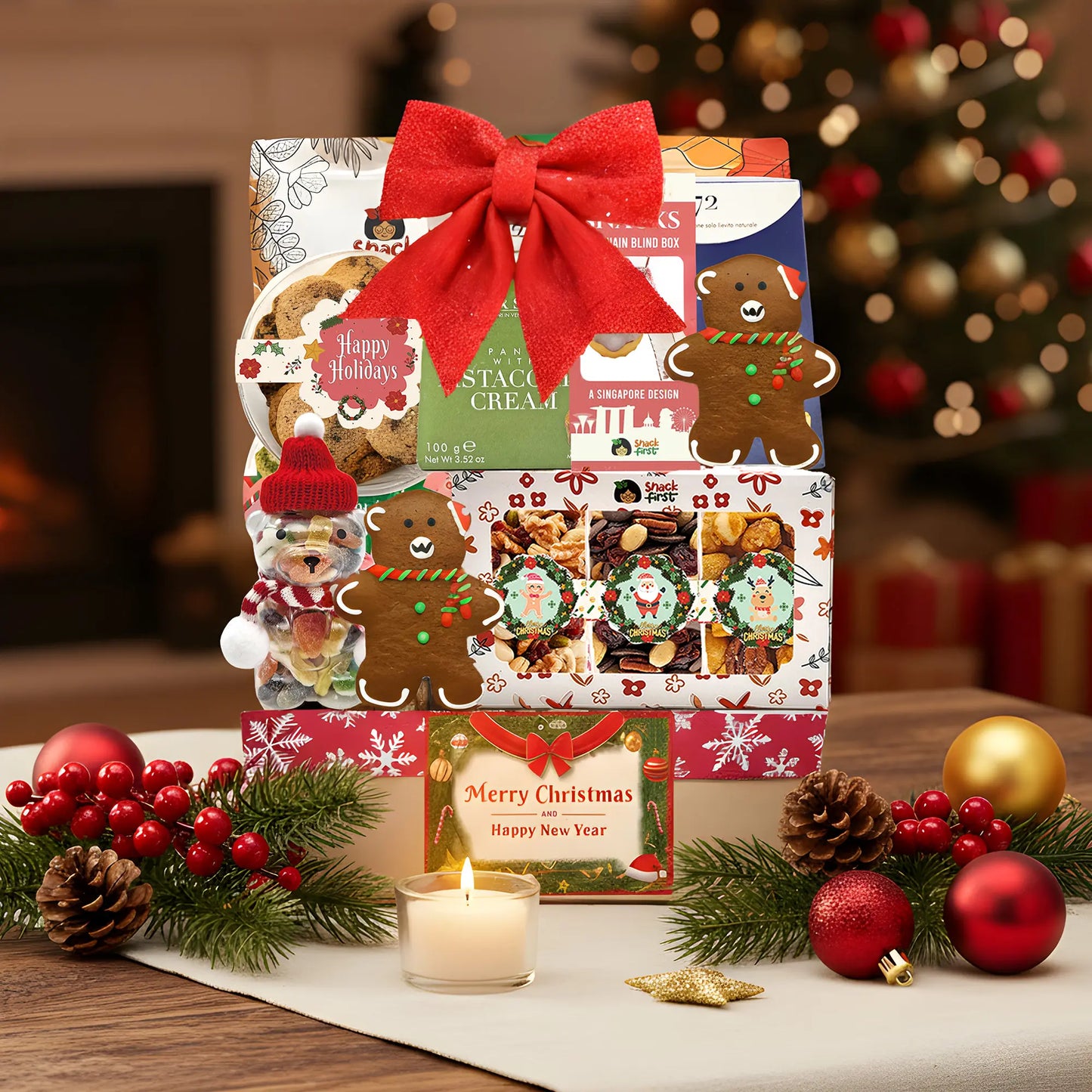 圣诞礼篮和闪光礼品零食盒（2024 年圣诞节）