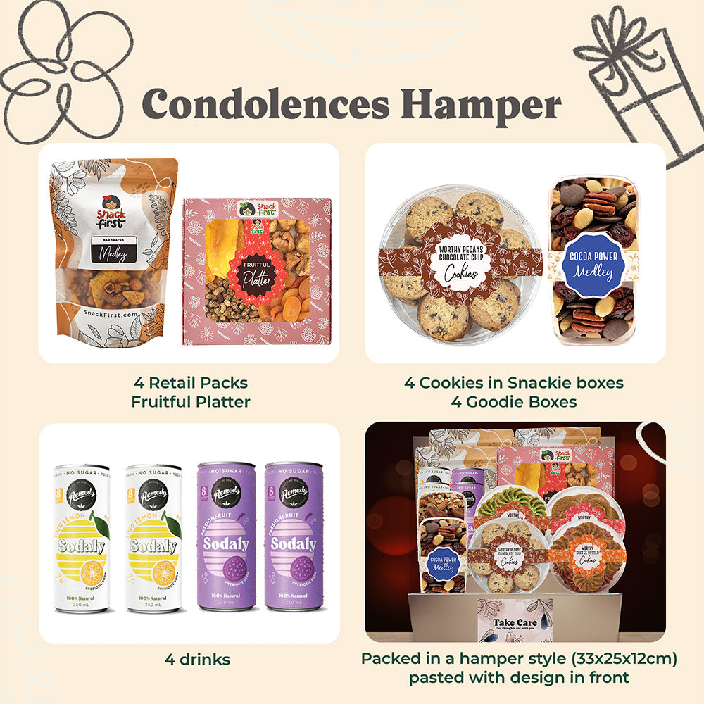 Condolences Sympathy Snack Hampers (With Express Shipping)