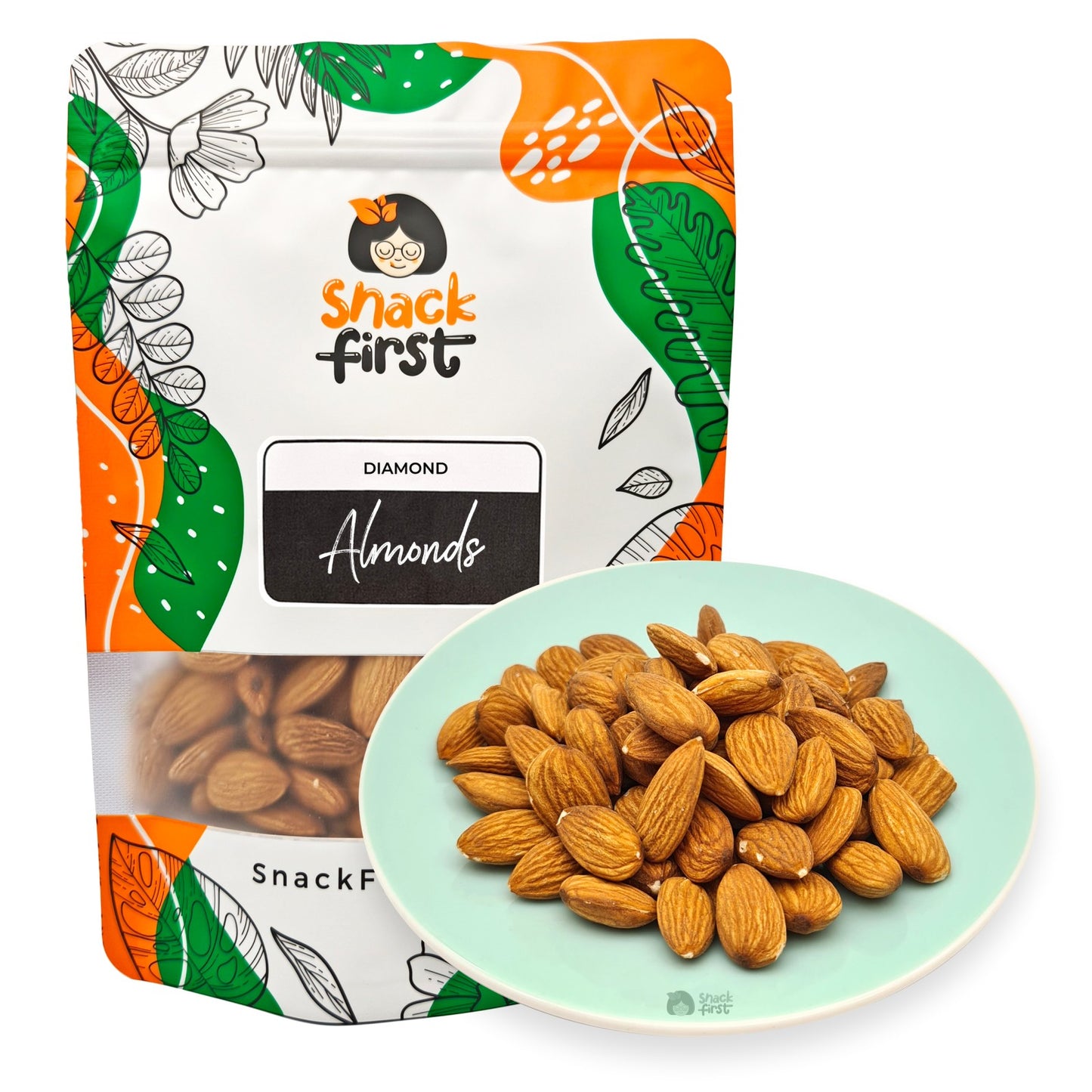 Diamond Almonds (Raw/Baked/Himalayan Rock Salt)
