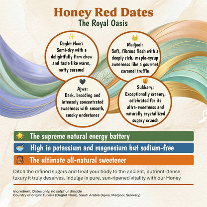 Honey Red Dates (Deglet Noor/Ajwa/Medjool/Sukkary) (Hari Raya Specials)