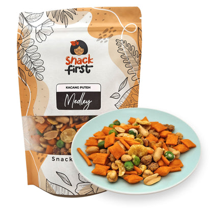 Kacang Puteh Medley (Peanuts, Broad Beans, Peas, Chilli Prawn)