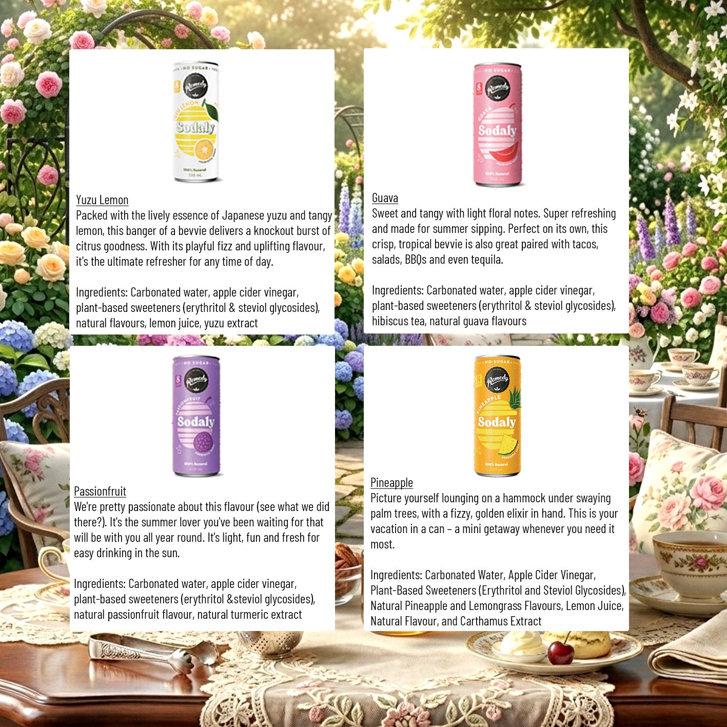 Sodaly Prebiotic Soda x 250ml cans
