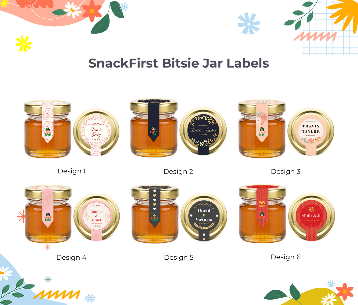 Wedding Favours Snack Party Packs & Honey Bitsie Jars
